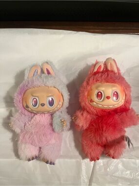 POP MART 2 Monsters Labubu Luck and Love Pendants Plush Toys